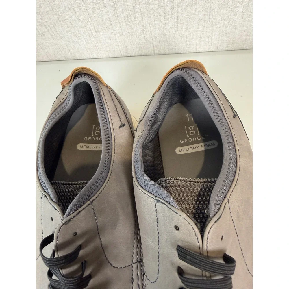 George Men's Casual Gray Memory Foam Lace-up Sport Dress Sneaker ‎ Shoes size 11